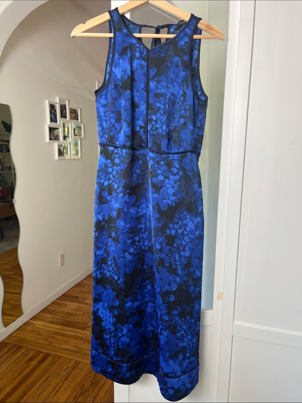 Banana Republic Black and Blue Floral Midi Dress
